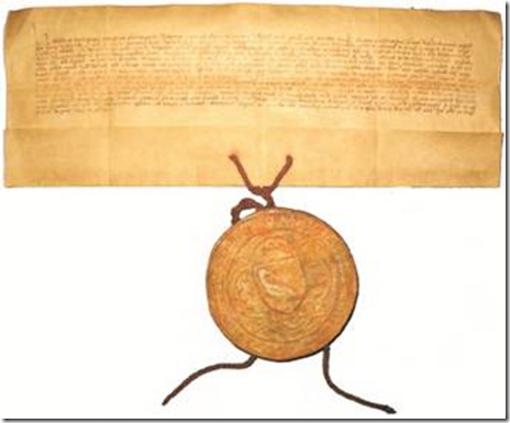 Documentul de atestare a oraşului Slatina, emis la 20 ianuarie 1368 de către domnitorul Vladislav I Vlaicu.